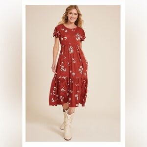 Maurice’s Flutter Sleeve Floral Midi Dress XL New with Tags!